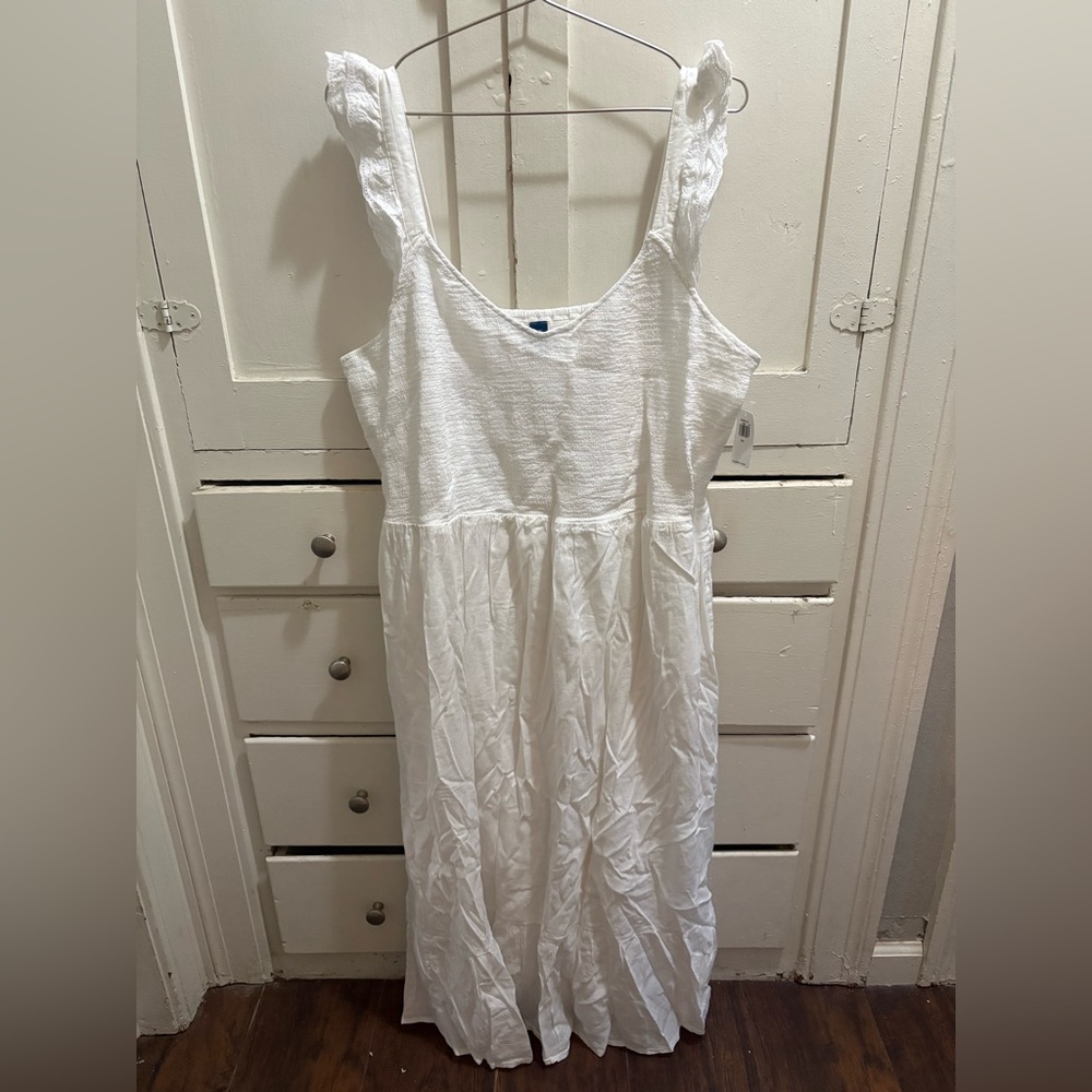 NWT Old Navy XXL White Embroidered-Strap Midi/Long Dress - Picture 2 of 8